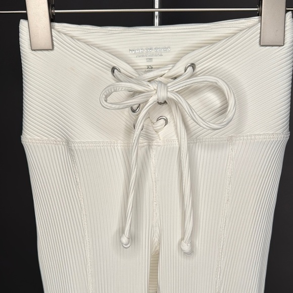 NWT YEAR OF OURS Ribbed Football Leggings Lace-Up Pants • White • XS - Picture 8 of 14
